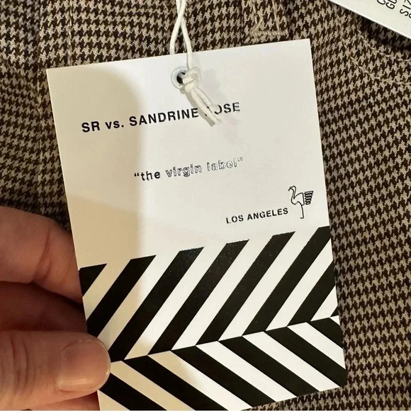 Sandrine Rose x Free People Houndstooth Button Trouser Dress Pant Size 24 NWT - Picture 8 of 12